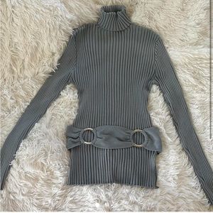 Light Blue Ribbed Turtleneck